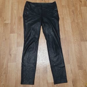 INC Crackle Faux Leather Black Skinny Pants Size 8 EUC